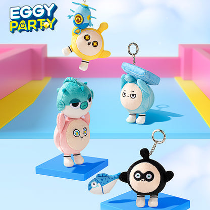 eggy party pull reel plushie keychain